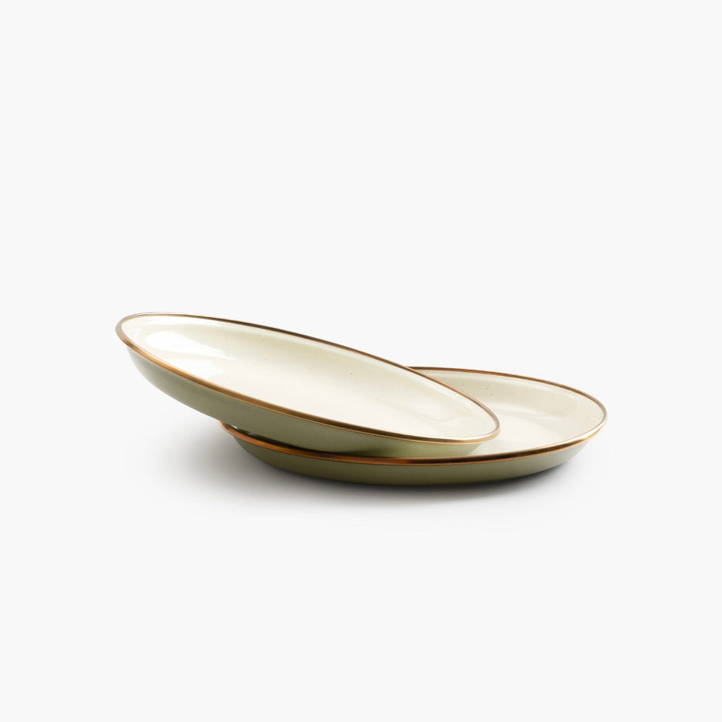 Enamelware 2-Tone Dining Collection - Olive Drab