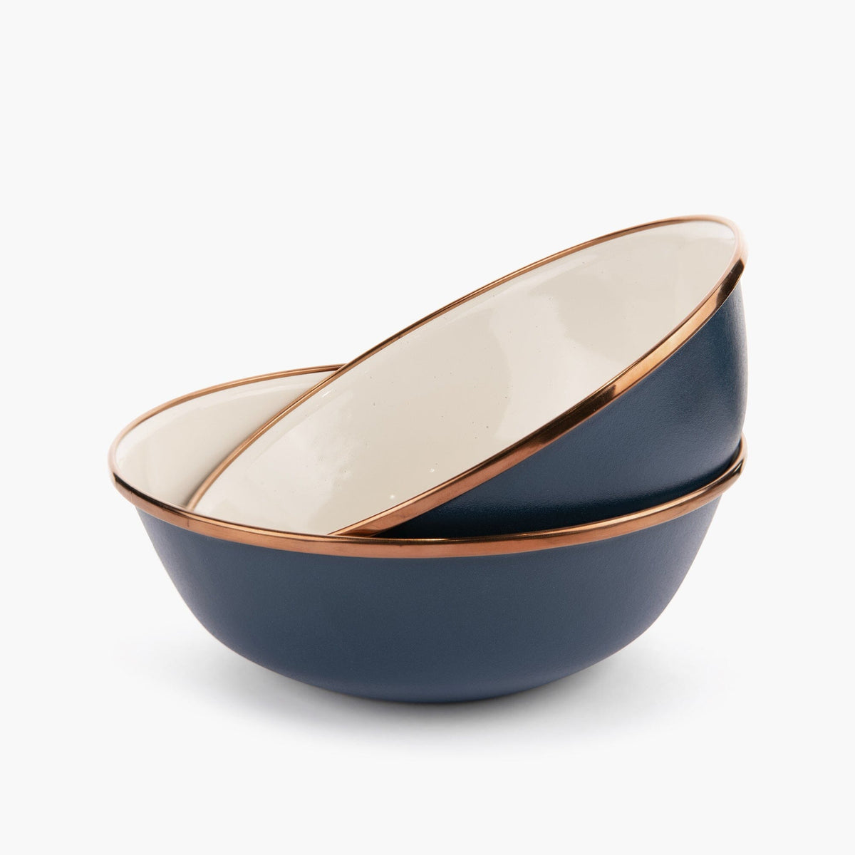 Enamel 2-Tone Bowl Set Indigo Blue