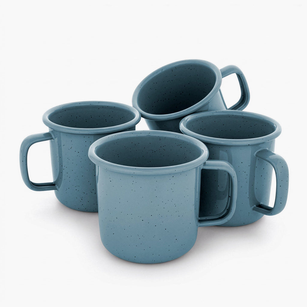 Rolled Enamelware Mug Set