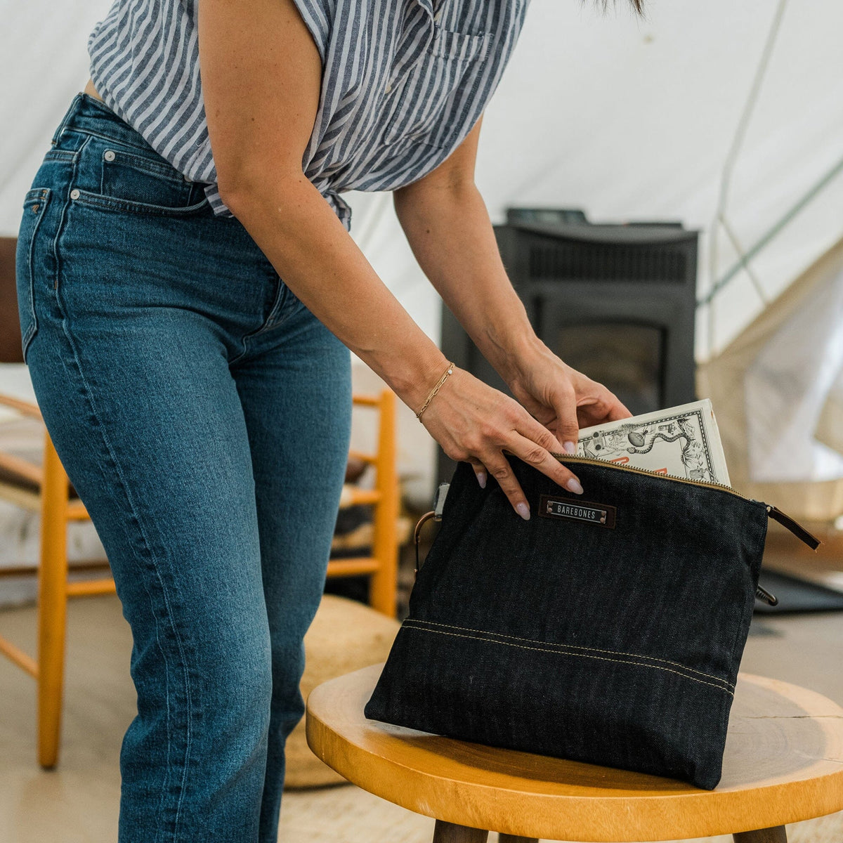 Neelum Zipper Pouch - Denim